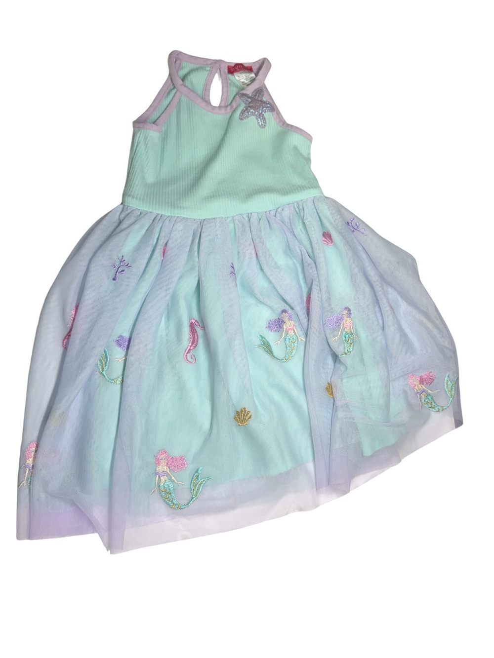 Zunie Girl mermaid embroidered tulle colorful tank dress 5 vacation casual